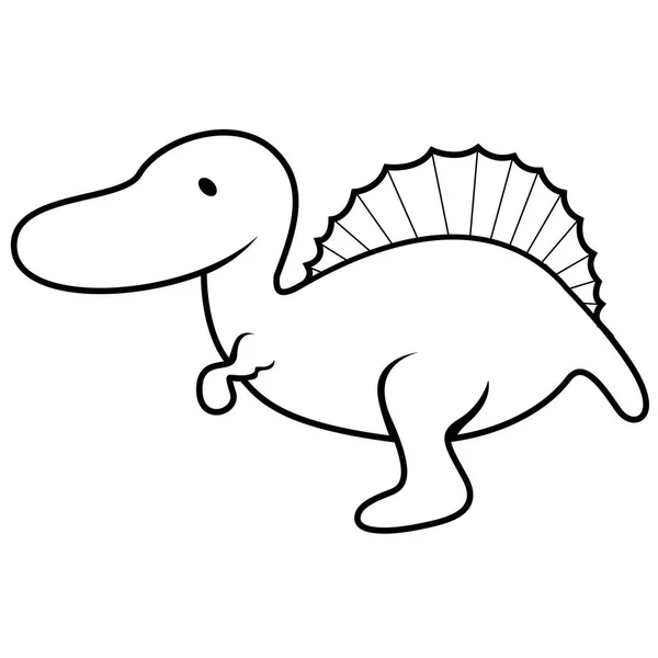 Isolated cute dinosaur cartoon character — Stock Vector