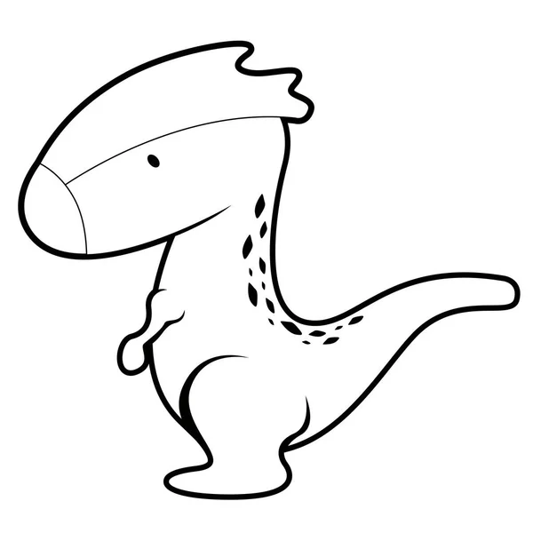 Elszigetelt aranyos dinoszaurusz rajzfilmfigura — Stock Vector