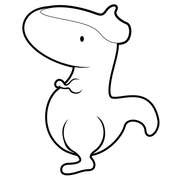 Personaje de dibujos animados dinosaurio lindo aislado — Vector de stock