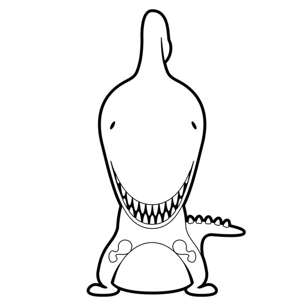 Απομονωμένη χαριτωμένος δεινόσαυρος χαρακτήρα κινουμένων σχεδίων — Διανυσματικό Αρχείο