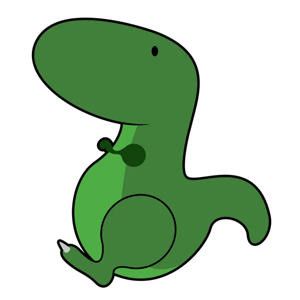 Personaje de dibujos animados dinosaurio lindo aislado — Vector de stock