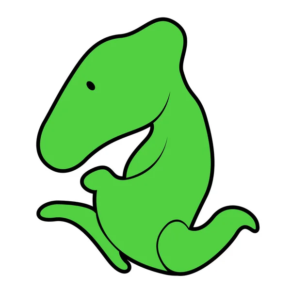 Personaje de dibujos animados dinosaurio lindo aislado — Vector de stock