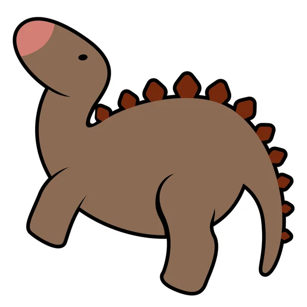 Isolato carino dinosauro personaggio dei cartoni animati — Vettoriale Stock