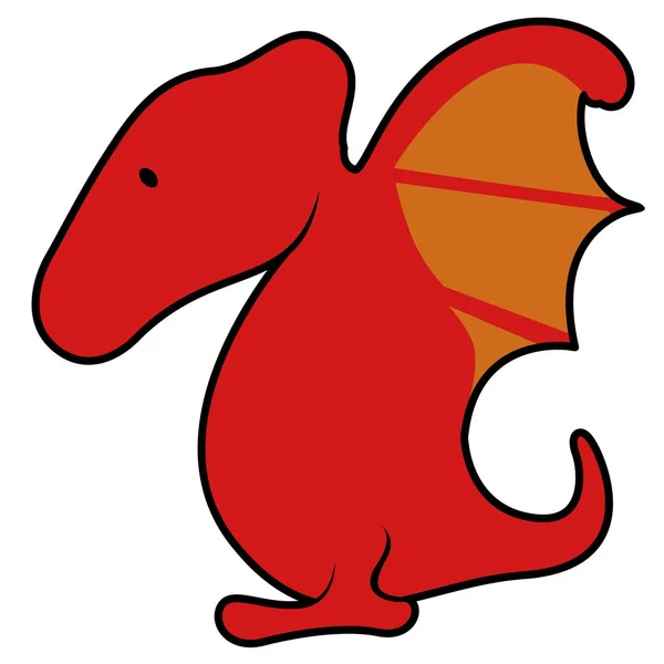 Personaje de dibujos animados dinosaurio lindo aislado — Vector de stock