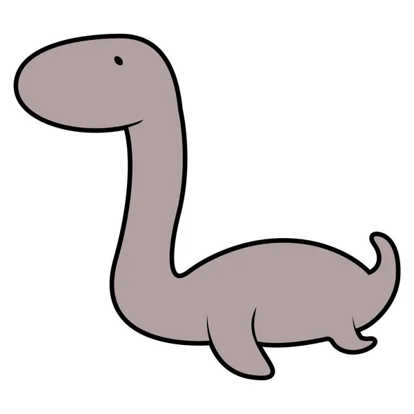 Isolato Carino Dinosauro Personaggio Dei Cartoni Animati Progettazione Illustrazione Vettoriale — Vettoriale Stock