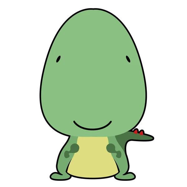 Personaje de dibujos animados dinosaurio lindo aislado — Vector de stock