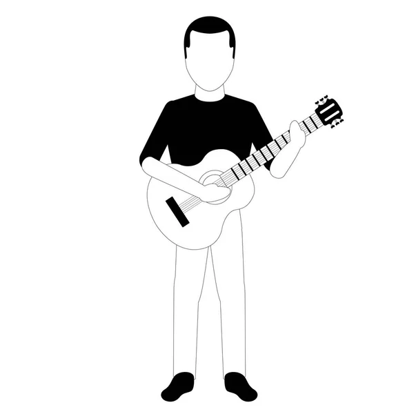 Avatar masculino aislado tocando una guitarra — Vector de stock