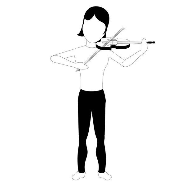 Avatar feminino tocando violino — Vetor de Stock