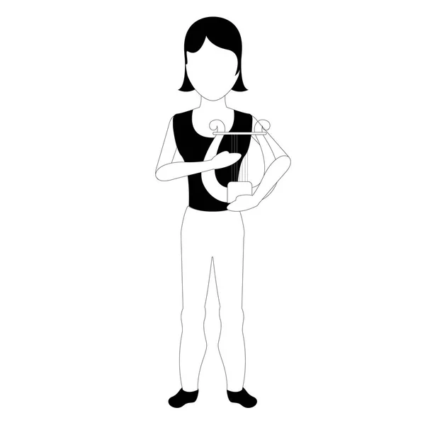 Avatar femenino tocando una lira — Archivo Imágenes Vectoriales