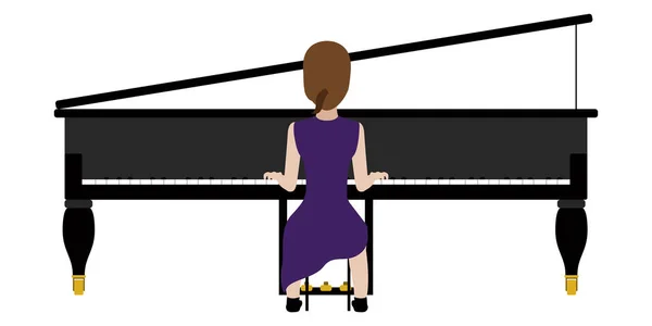 Avatar féminin jouant du piano — Image vectorielle