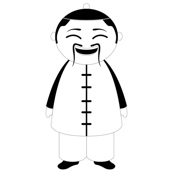 分離従来アジア漫画のキャラクター — ストックベクタ