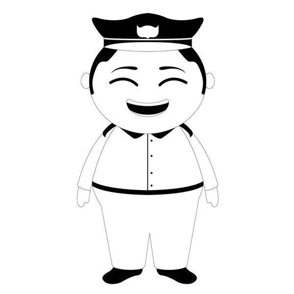 Traditionell asiatisk polisen seriefigur — Stock vektor