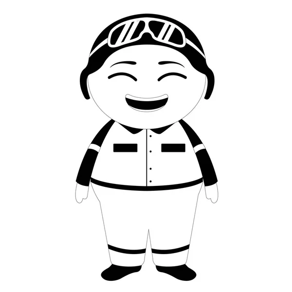 Традиційний азіатський пілот мультиплікаційний персонаж — стоковий вектор