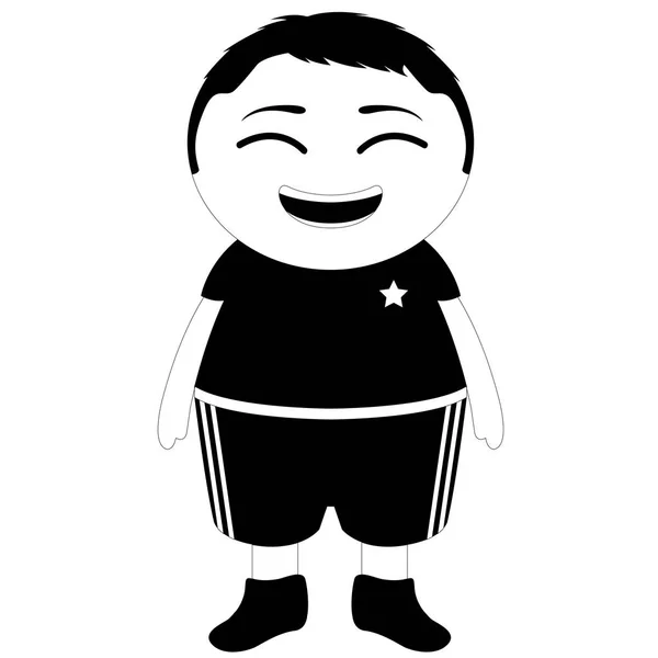 Asiatisk fotboll spelare seriefigur — Stock vektor