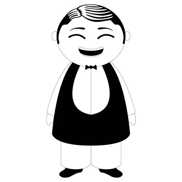 Ασιατικές σερβιτόρος χαρακτήρα κινουμένων σχεδίων — Διανυσματικό Αρχείο