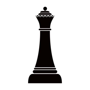 Bir Kraliçe satranç parça silüeti