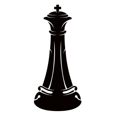 Bir kral silüeti satranç taşını. Vektör çizim tasarım