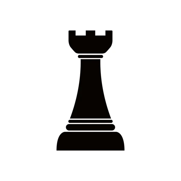 Silhueta de uma peça de xadrez de torre —  Vetores de Stock