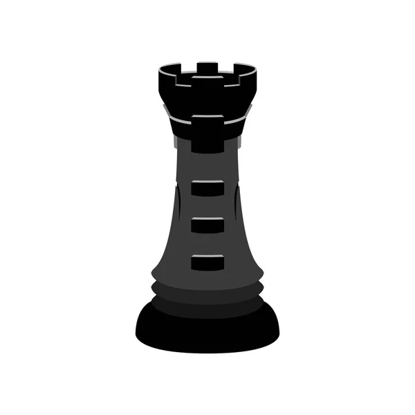 Silueta de una pieza de ajedrez de torre — Vector de stock