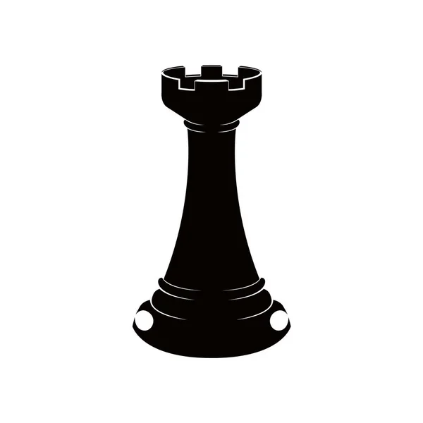 Silhouette of a rook chess piece — Stock Vector