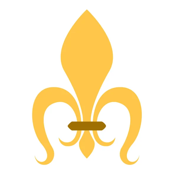 Flor dorada de lys símbolo — Vector de stock