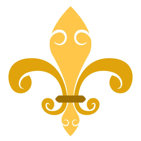 Goldenes Fleur Lys Symbol Vektor Illustration Design — Stockvektor