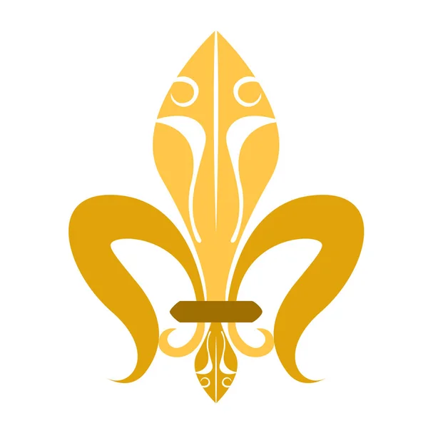 Goldenes Fleur de lys Symbol — Stockvektor