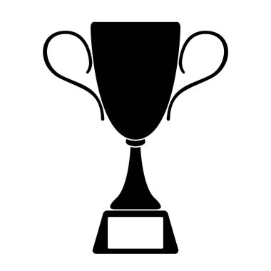 Bir altın kupa silüeti. Vektör çizim tasarım