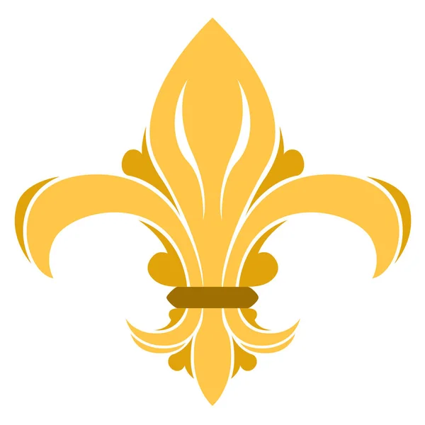 Golden fleur de lys symbol — Stock Vector