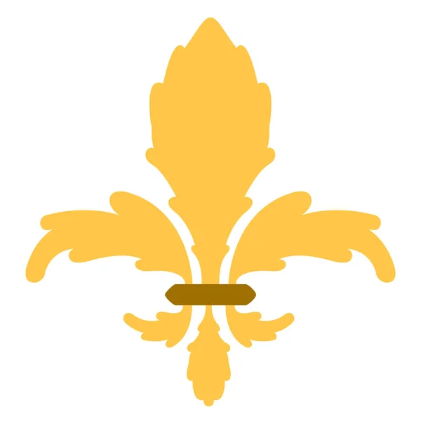 Simbolo del fleur de lys dorato — Vettoriale Stock