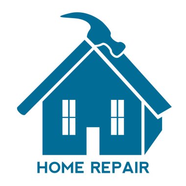 Çekiç ve metin ile ev siluet