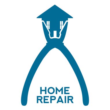 Holding bir evi ve metnin bir pense silüeti