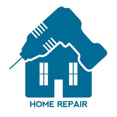 Matkap ve metin ile ev siluet