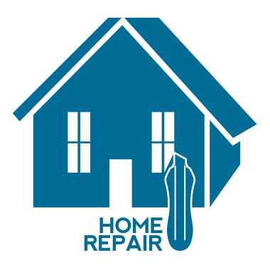 Neşter ve metin ile birlikte ev siluet