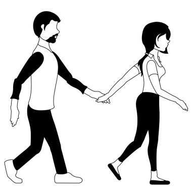 İzole mutlu çift. Sevgililer günü