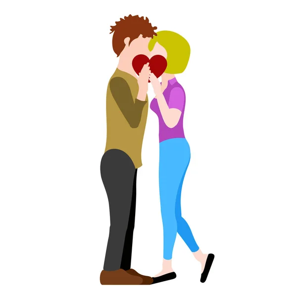 Un couple s'embrassant. Saint Valentin — Image vectorielle