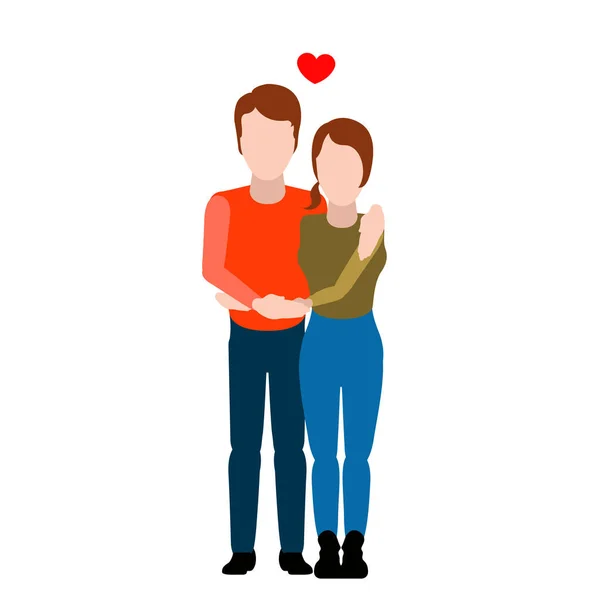 Isolated happy couple. Valentine day — Stock Vector