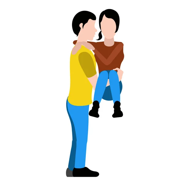 Pareja feliz aislada. San Valentín — Vector de stock