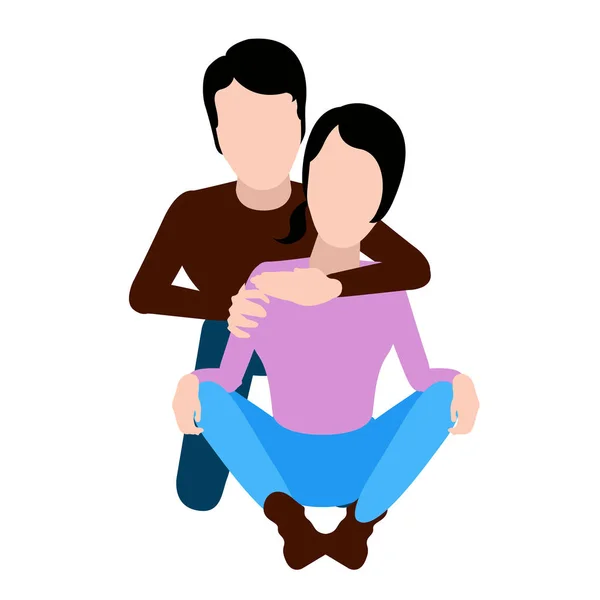 Un couple qui se serre dans ses bras. Saint Valentin — Image vectorielle