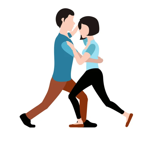 Joyeux couple dansant. Saint Valentin — Image vectorielle