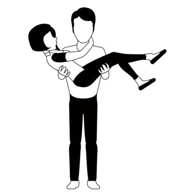 İzole mutlu çift. Sevgililer günü