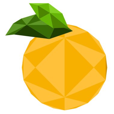 İzole düşük poli turuncu meyve