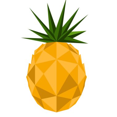 İzole düşük poli ananas meyve