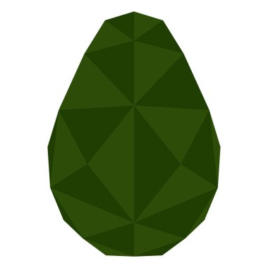 İzole düşük poli avokado meyve