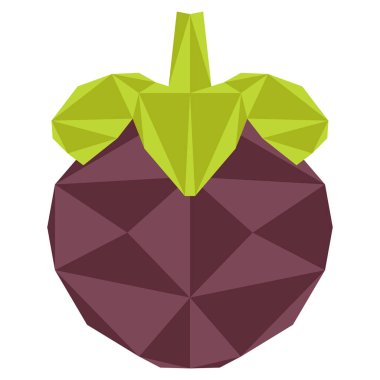 İzole düşük poli mangosten meyve