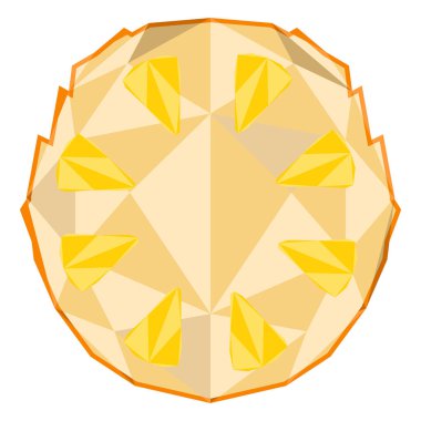 İzole düşük poli ananas kesme