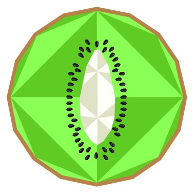 İzole düşük poli kivi kesim