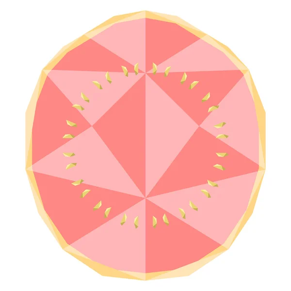 Izolované nízké poly guava řez — Stockový vektor