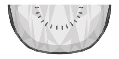 İzole düşük poli karpuz kesme