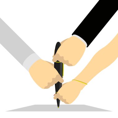 Bir kalem tutan eller